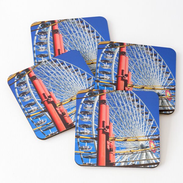 Item preview, Ferris wheel and roller coaster in the amusement park designed and sold by frankuffmann.