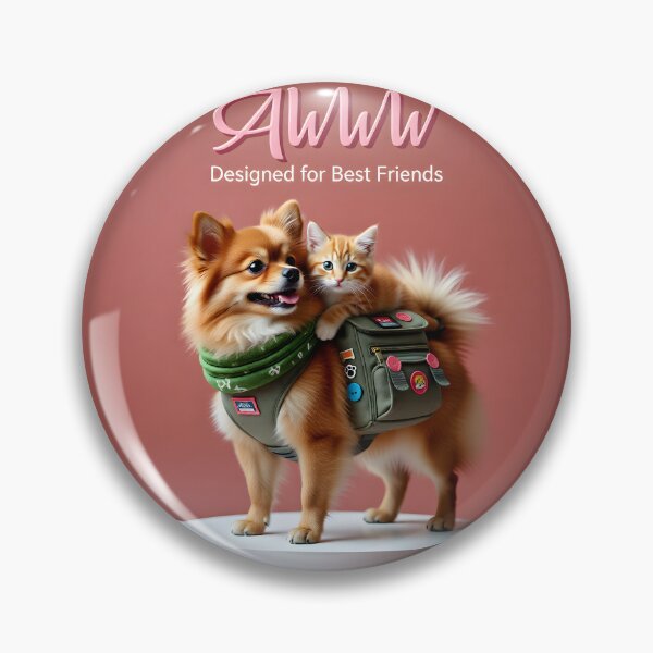 Item preview, Awww — Designed for Best Friends | Cat on Dog Piggyback with School Bag designed and sold by Creative-RE.