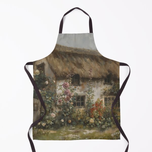 Item preview, Vintage Thatched Cottage with Blooming Summer Rose Garden designed and sold by Sergey Sedunov.
