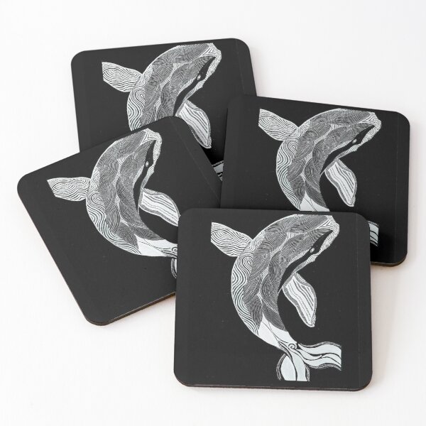 Item preview, Hand draw humpback Whale - Ocean line art designed and sold by Geometry Art.