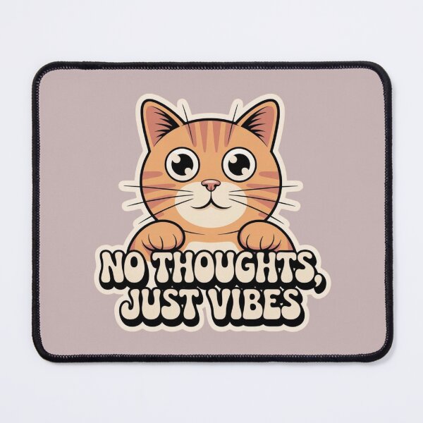 Item preview, No Thoughts Just Vibes Orange Cat Sticker | Funny Cat Lover Gift designed and sold by RICHYON.