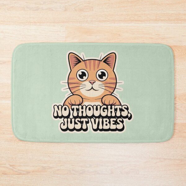 Item preview, No Thoughts Just Vibes Orange Cat Sticker | Funny Cat Lover Gift designed and sold by RICHYON.