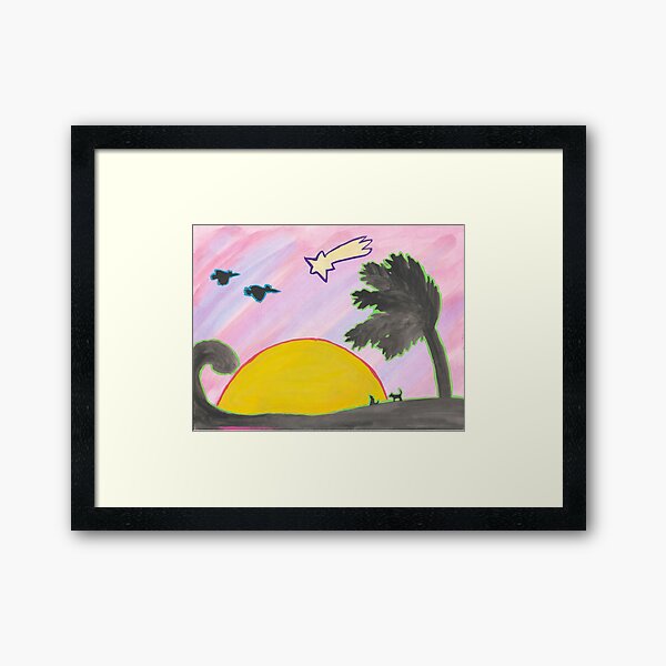 Neon Beach Framed Art Print