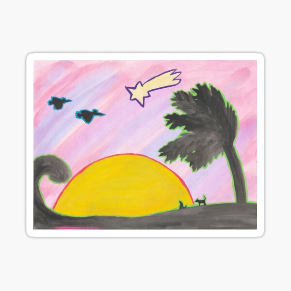 Neon Beach Sticker
