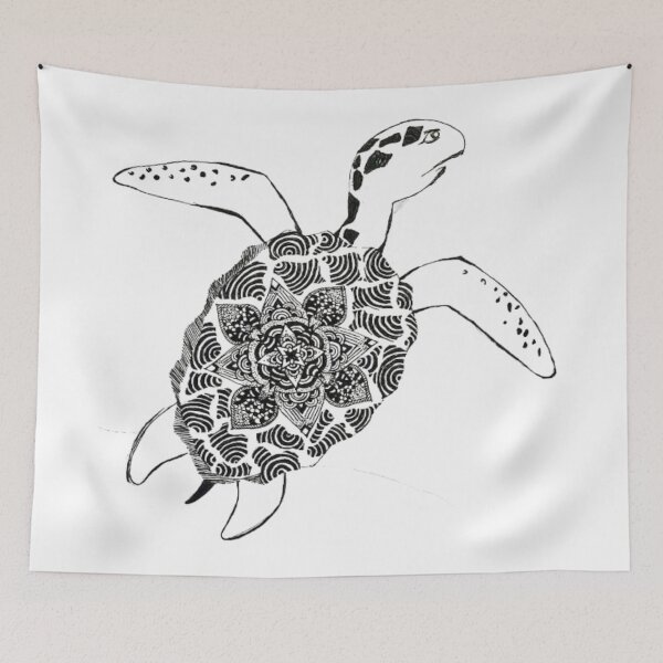 Item preview, Sea Turtle Mandala – Hand Drawn Zen Ocean Illustration designed and sold by Geometry Art.