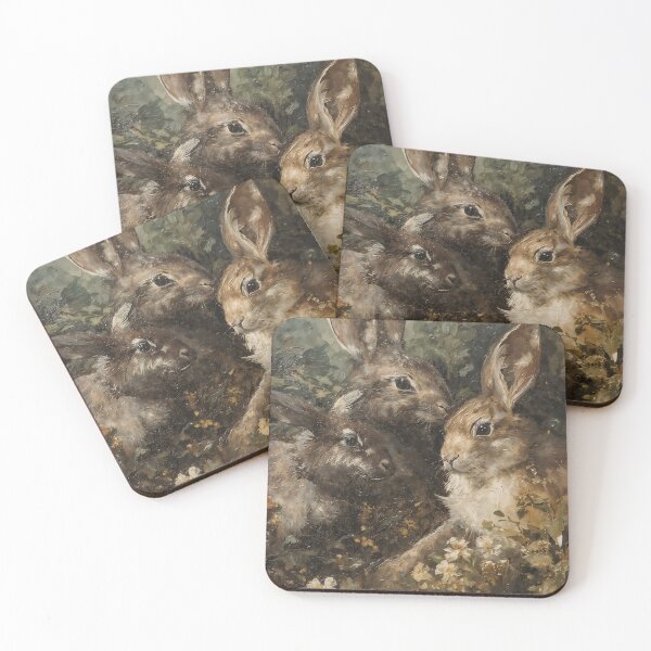 Item preview, Vintage Bunny Family Nestled in Wildflower Meadow designed and sold by Sergey Sedunov.