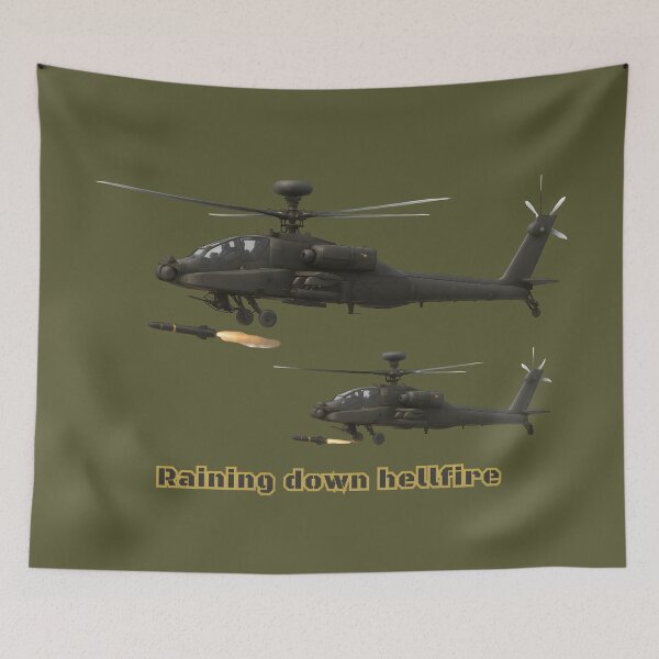 Artikelvorschau, Es regnet Höllenfeuer - Apache AH-64 - Patriotische Serie entworfen und verkauft von Mission Ready.
