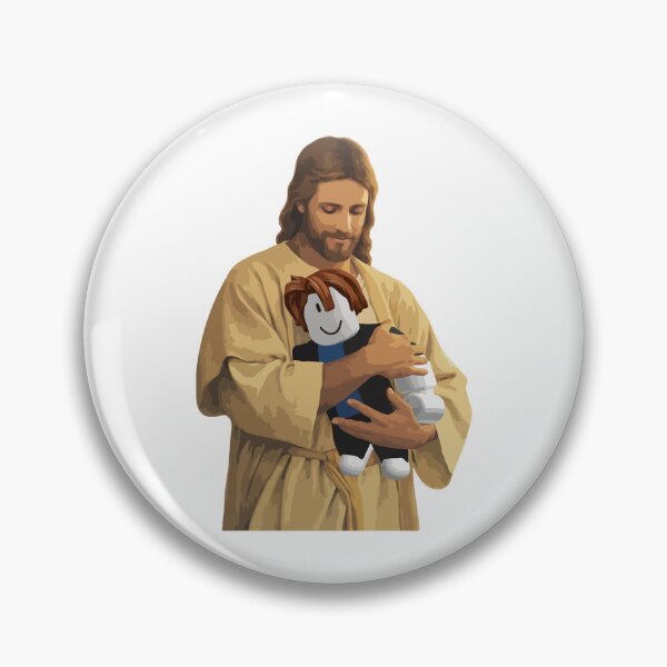 Item preview, Jesus Hugging Roblox Noob Meme – Wholesome Christian Gaming Meme | Funny Roblox Parody Aesthetic Art designed and sold by BrainBubbleArt.