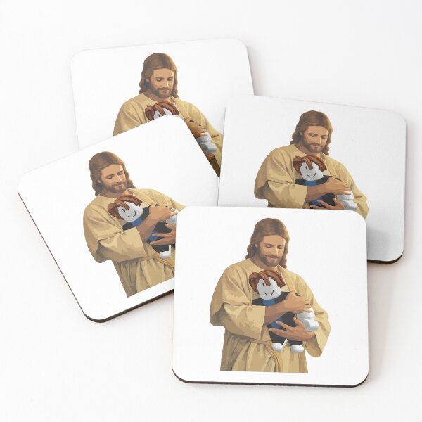 Item preview, Jesus Hugging Roblox Noob Meme – Wholesome Christian Gaming Meme | Funny Roblox Parody Aesthetic Art designed and sold by BrainBubbleArt.