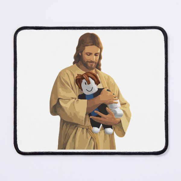 Item preview, Jesus Hugging Roblox Noob Meme – Wholesome Christian Gaming Meme | Funny Roblox Parody Aesthetic Art designed and sold by BrainBubbleArt.