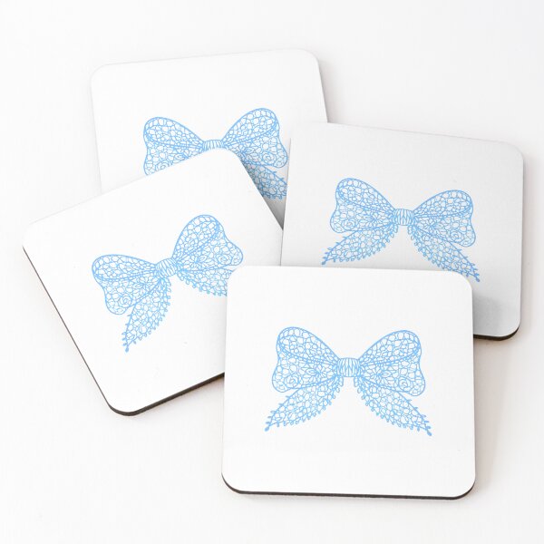 Item preview, Blue floral lace bow designed and sold by uunaa.