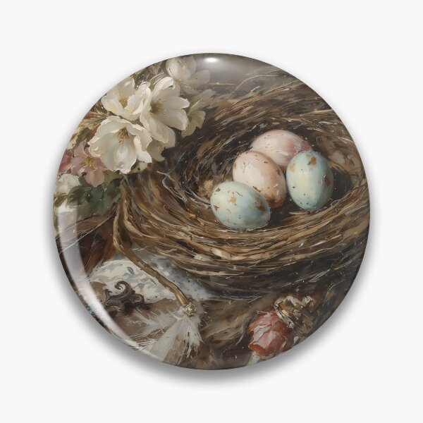 Item preview, Vintage Bird's Nest and Speckled Easter Eggs Still Life designed and sold by Sergey Sedunov.