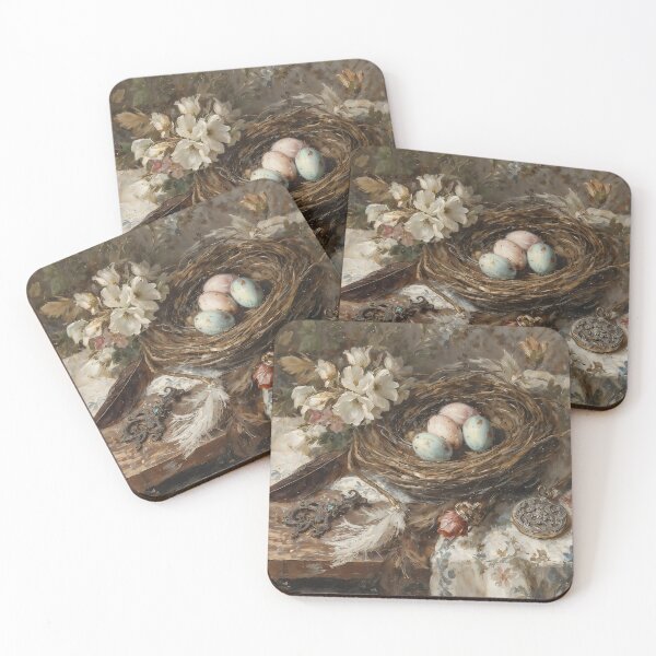 Item preview, Vintage Bird's Nest and Speckled Easter Eggs Still Life designed and sold by Sergey Sedunov.