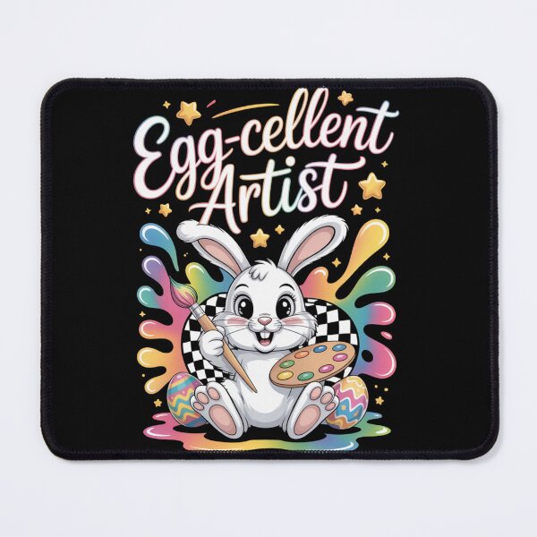 Item preview, Egg-cellent Artist – Cute Easter Bunny Painter Rainbow Splatter Tee V1 designed and sold by DarylWelsh2024.
