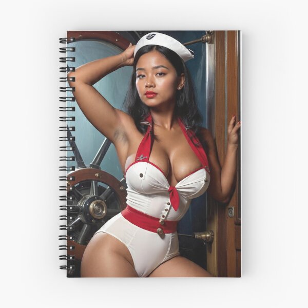 Item preview, Vintage 1950s Nautical Sailor Pin-Up Girl - Asian South Pacific Retro Art designed and sold by MissSaylor.
