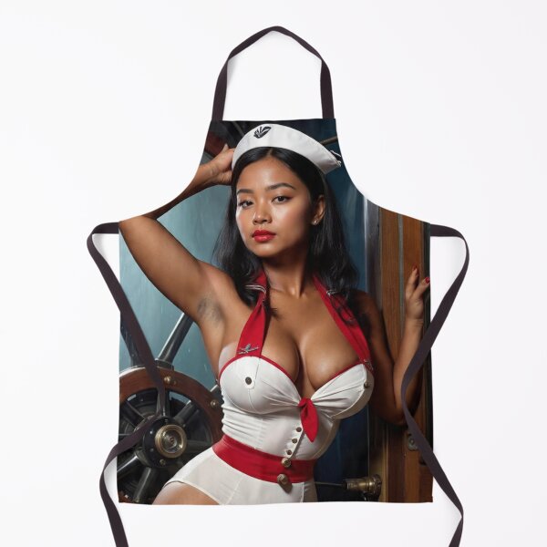 Item preview, Vintage 1950s Nautical Sailor Pin-Up Girl - Asian South Pacific Retro Art designed and sold by MissSaylor.