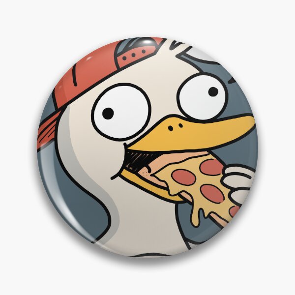 Item preview, Funny Duck Eating Pizza At Night designed and sold by artwithsushie.