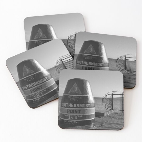 Item preview, Southernmost Point, Key West, Florida 90 miles to Cuba black and white photographic art print designed and sold by Astrid Arkhangelsky.