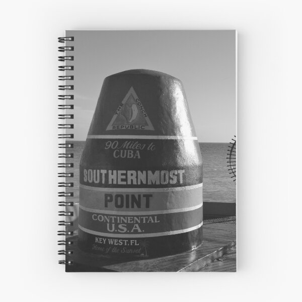 Item preview, Southernmost Point, Key West, Florida 90 miles to Cuba black and white photographic art print designed and sold by Astrid Arkhangelsky.