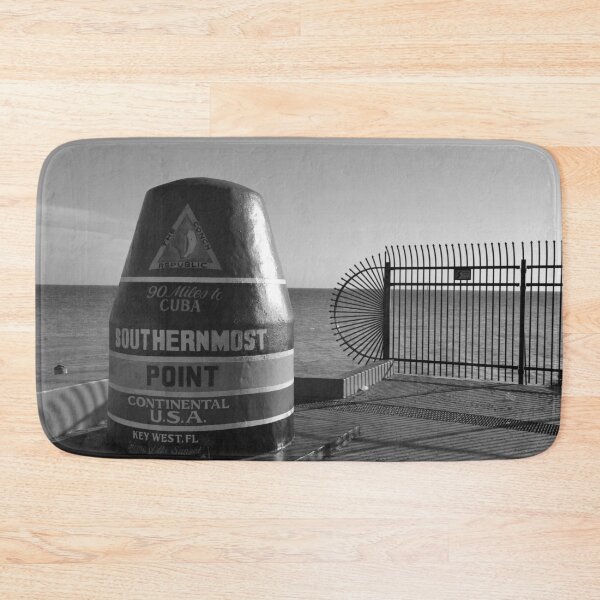 Item preview, Southernmost Point, Key West, Florida 90 miles to Cuba black and white photographic art print designed and sold by Astrid Arkhangelsky.