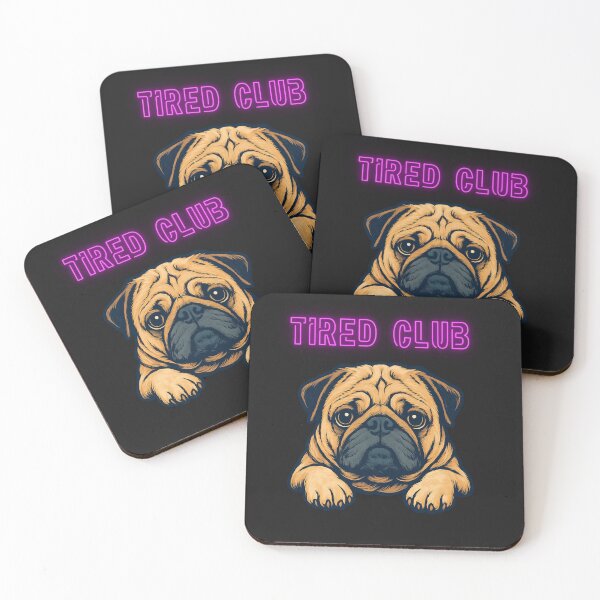 Item preview, Tired Club Dog Funny Sad Pug Meme Shirt designed and sold by GigaFactory.