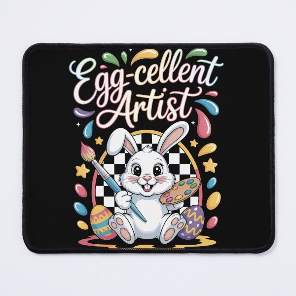 Item preview, Egg-cellent Artist – Cute Easter Bunny Painter Rainbow Splatter Tee V2 designed and sold by DarylWelsh2024.