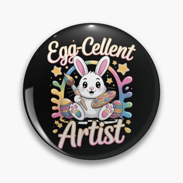 Item preview, Egg-cellent Artist – Cute Easter Bunny Painter Rainbow Splatter Tee V4 designed and sold by DarylWelsh2024.