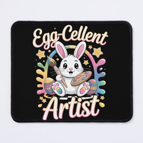Item preview, Egg-cellent Artist – Cute Easter Bunny Painter Rainbow Splatter Tee V4 designed and sold by DarylWelsh2024.