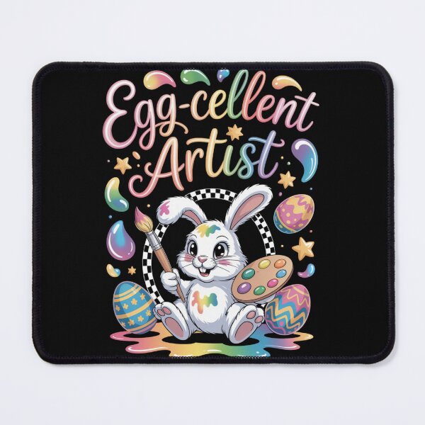 Item preview, Egg-cellent Artist – Cute Easter Bunny Painter Rainbow Splatter Tee V5 designed and sold by DarylWelsh2024.