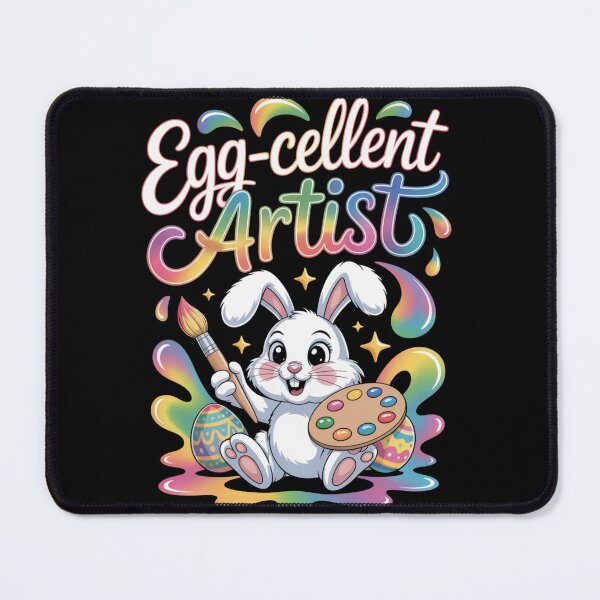 Item preview, Egg-cellent Artist – Cute Easter Bunny Painter Rainbow Splatter Tee V6 designed and sold by DarylWelsh2024.