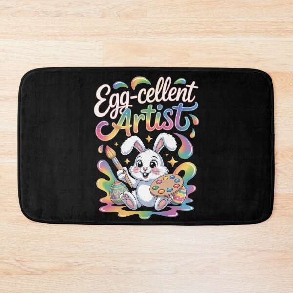 Item preview, Egg-cellent Artist – Cute Easter Bunny Painter Rainbow Splatter Tee V6 designed and sold by DarylWelsh2024.