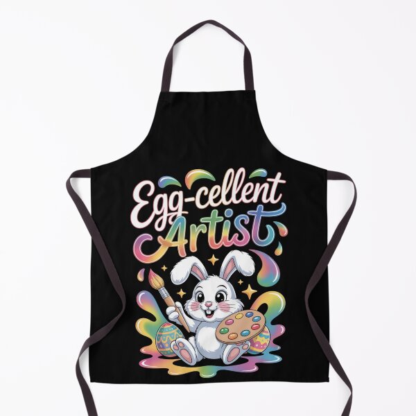 Item preview, Egg-cellent Artist – Cute Easter Bunny Painter Rainbow Splatter Tee V6 designed and sold by DarylWelsh2024.