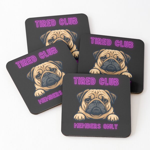 Item preview, Tired Club Dog Funny Sad Pug Meme Shirt designed and sold by GigaFactory.