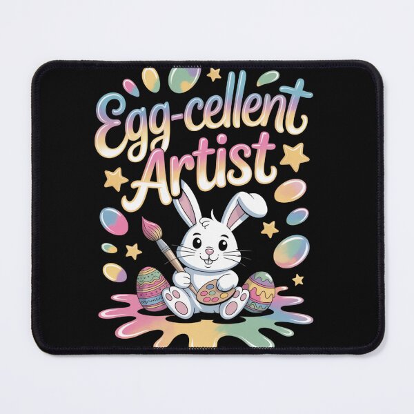 Item preview, Egg-cellent Artist – Cute Easter Bunny Painter Rainbow Splatter Tee V7 designed and sold by DarylWelsh2024.