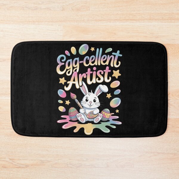 Item preview, Egg-cellent Artist – Cute Easter Bunny Painter Rainbow Splatter Tee V7 designed and sold by DarylWelsh2024.