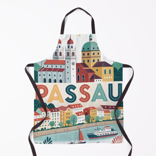 Item preview, Passau Germany Travel Poster | Colorful Old Town & Cathedral Illustration | European City Wall Art designed and sold by Witsprings.