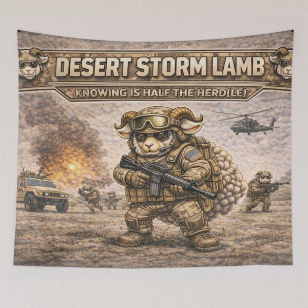 Item preview, Desert Storm Lamb – Sheep-I Joe Desert Ops Parody designed and sold by Thpoar.