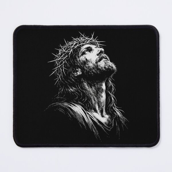 Item preview, Jesus Christ Crown of Thorns – Dramatic Black & White Christian Art, Sacred Faith Illustration, Redemption & Sacrifice Design designed and sold by BrainBubbleArt.