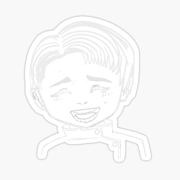 Smiling Yuta Okkotsu Minimal Line Art Glossy Sticker