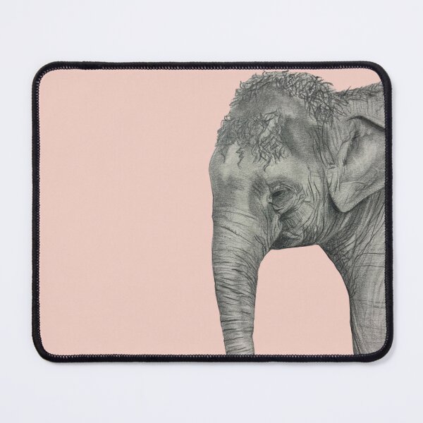 Item preview, Smiling Elephant Drawing – Cute Colored Pencil Elephant Art, Happy Wildlife Illustration, Adorable Animal Design designed and sold by Heather Barker.