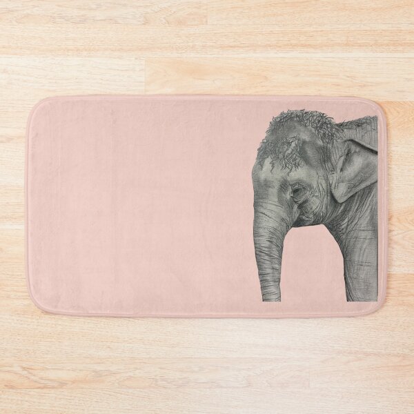 Item preview, Smiling Elephant Drawing – Cute Colored Pencil Elephant Art, Happy Wildlife Illustration, Adorable Animal Design designed and sold by Heather Barker.