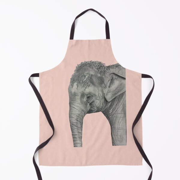 Item preview, Smiling Elephant Drawing – Cute Colored Pencil Elephant Art, Happy Wildlife Illustration, Adorable Animal Design designed and sold by Heather Barker.