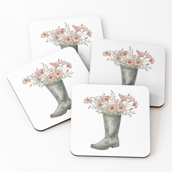 Item preview,  Rain boots and wildflowers designed and sold by uunaa.