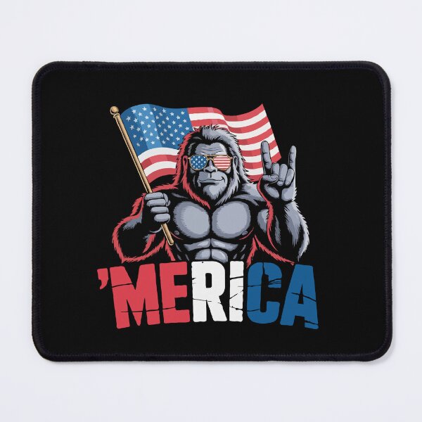 Item preview, Patriotic Bigfoot “Merica” Design – Funny Sasquatch USA Flag Sunglasses Meme, 4th of July American Pride Graphic designed and sold by BrainBubbleArt.