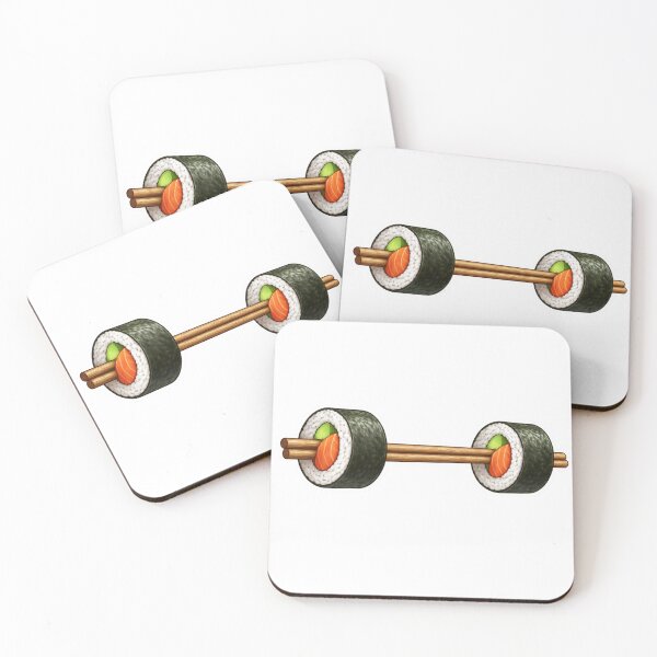 Item preview, Sushi Barbell Sticker Raw Gym Strength designed and sold by TheSashScene.
