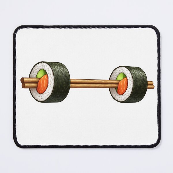 Item preview, Sushi Barbell Sticker Raw Gym Strength designed and sold by TheSashScene.