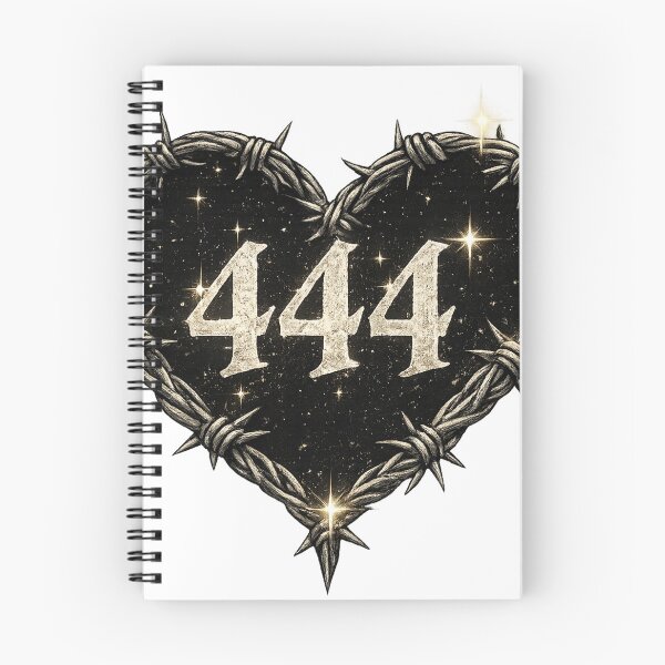 Item preview, 444 Angel Number Barbed Wire Heart – Dark Aesthetic Spiritual Design designed and sold by xAlqasi.