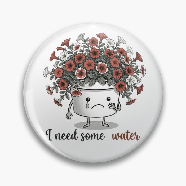 Item preview, "I Need Some Water" - Cute Sad Thirsty Plant Pot designed and sold by PoomDesign.