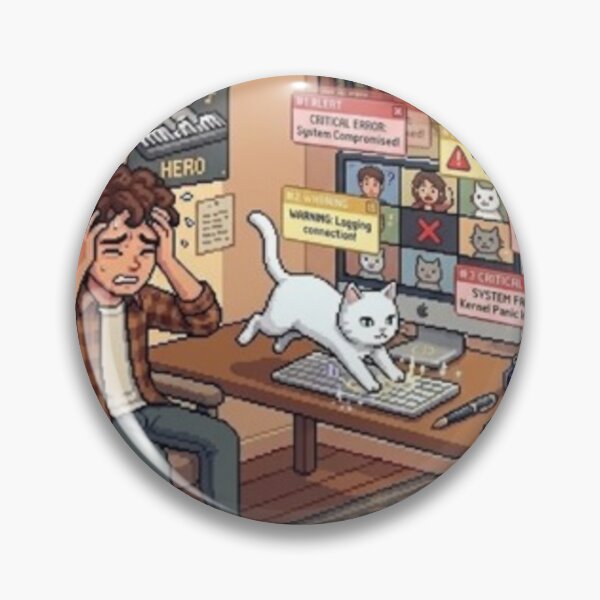 Item preview, Keyboard Chaos Cat – Funny Pixel RPG Work Disaster designed and sold by PawMic.