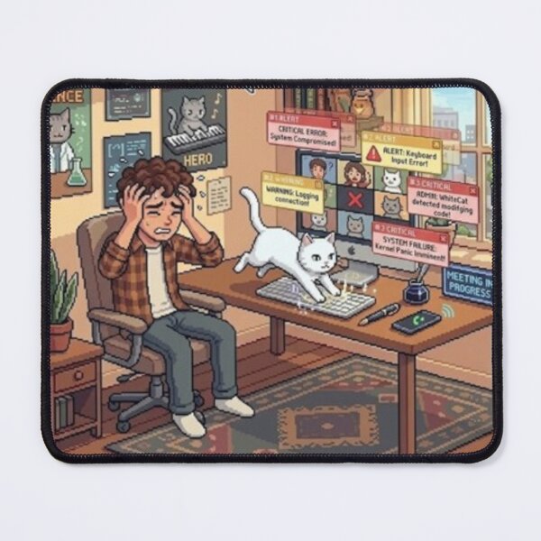 Item preview, Keyboard Chaos Cat – Funny Pixel RPG Work Disaster designed and sold by PawMic.